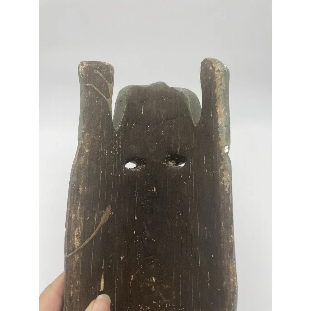 Vintage Mexican Folk Art  Hand Carved Mask‎ Rabbit Animal Man 12